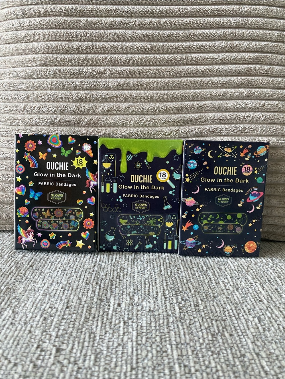 Ouchie Glow in The Dark Bandages Bundle 3 Pack